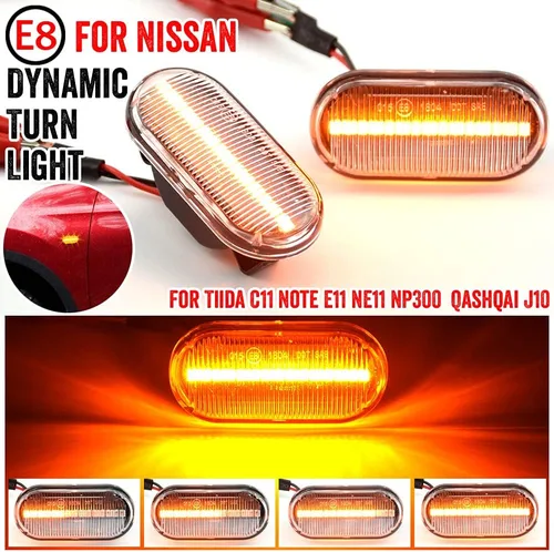 Miniatura 3 de 1 par de luces de marcador de guardabarros delanteros dinámicos LED marcadores laterales compatibles con Nis-san 350Z Z33 Frontier D40 Cube Z11