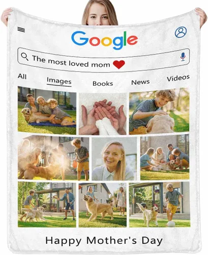 Miniatura 40 de D-Story Manta personalizada con fotos, manta de fotos personalizada con cualquier texto, manta de forro polar personalizada para cama, sofá