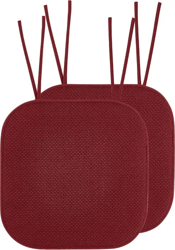 Miniatura 14 de Elegant Comfort Fundas de cojín para silla con lazos y parte trasera de goma antideslizante, espuma viscoelástica gruesa, almohadilla de cojín