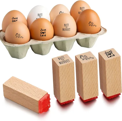 3 sellos de huevo fresco de 3/5 pulgadas, pequeño, mini sello de pollo para gallinero, suministros de granja para el hogar, álbumes de recortes,