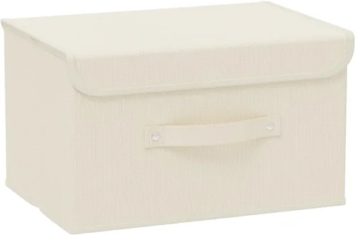 Miniatura 11 de Cajas de almacenamiento, contenedores de almacenamiento plegables con tapas, cestas de almacenamiento de tela de algodón y lino con asa