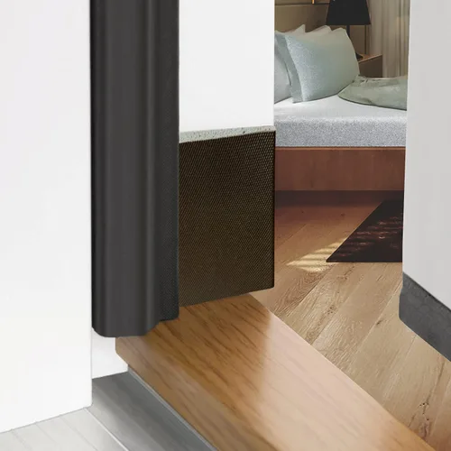 Miniatura 6 de Sellos de esquina de puerta – Relleno de cuña de sellado de marco de puerta exterior – Aire frío y tope de corrientes de aire con adhesivo 4 Negro
