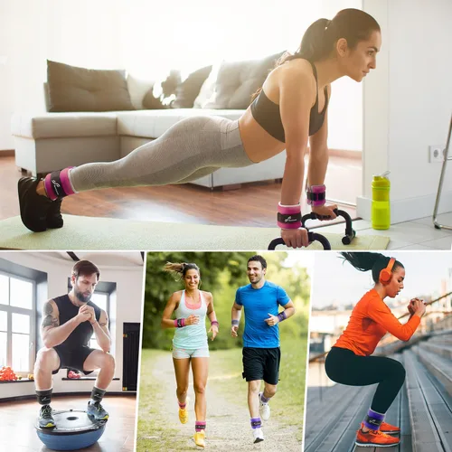 Miniatura 7 de Sportneer Pesas de tobillo para muñeca, par de pesas de 1/2/4/6/10 libras para hombres, mujeres, niños, entrenamiento de fuerza, juego de pesas