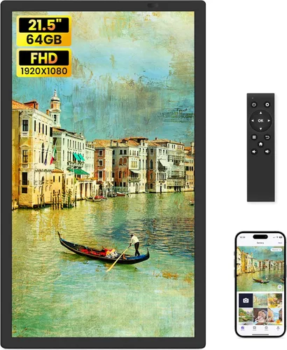 Miniatura 10 de Marco de fotos digital WONNIE de 15,6", 64GB Uhale, marco electrónico grande con WiFi, pantalla táctil IPS FHD de 1920 x 1080, comparte fotos