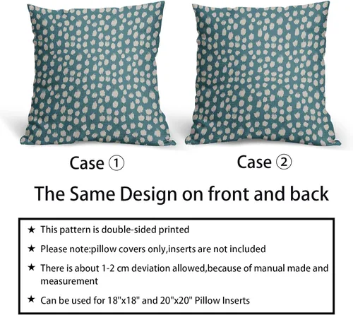 Miniatura 6 de Sweetshow Juego de 2 fundas de almohada de 18 x 18 pulgadas, diseño bohemio, con diseño de lunares, moderno y moderno, para exteriores, decorativas