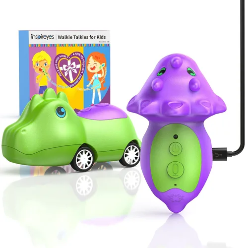 Miniatura 14 de Inspireyes Walkie Talkies para niños recargables, juguetes para niños y niñas de 3 a 12 años, paquete de 2 radios bidireccionales de largo alcance