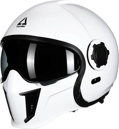 Miniatura 16 de TRIANGLE Cascos de motocicleta de cara completa, casco de motocross todoterreno para hombres y mujeres, doble visera con protector solar interno