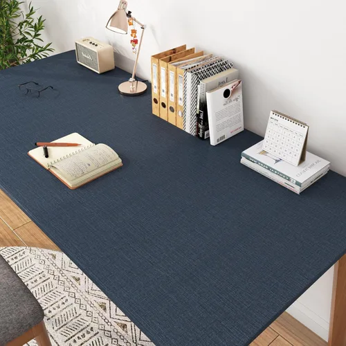 Miniatura 4 de YENHOME Papel tapiz de vinilo azul oscuro con textura para despegar y pegar, papel de pared texturizado de 17.7 x 118 pulgadas, papel tapiz