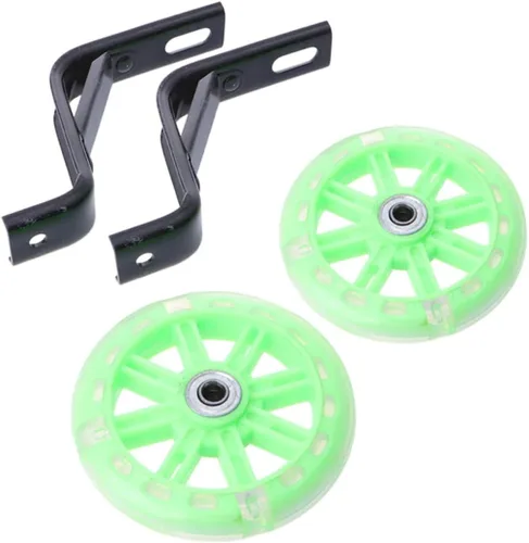 Miniatura 10 de Garneck Ruedas de entrenamiento de bicicleta, ruedas estabilizadoras de bicicleta, rueda de bicicleta intermitente silenciosa para con soporte de 12