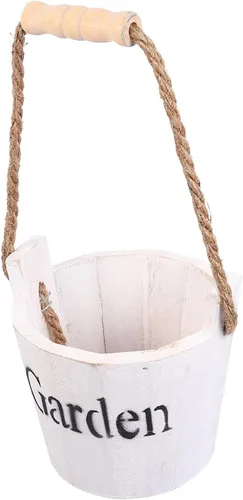 Cabilock Macetas colgantes de madera para plantas de interior, jarrón de flores de campo, contenedor para suculentas, maceta vintage para