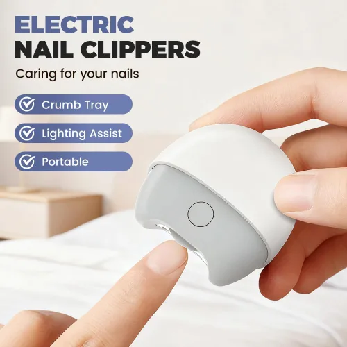 Miniatura 2 de Cortaúñas eléctrico multifuncional, cortaúñas eléctrico 2026, recortador automático de uñas con luz, 2 velocidades, cortaúñas eléctrico silencioso