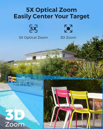 Miniatura 2 de REOLINK Cámara PTZ PoE 4K UHD para seguridad al aire libre, panorámica de 360° e inclinación de 90° para seguimiento automático, zoom óptico 5X