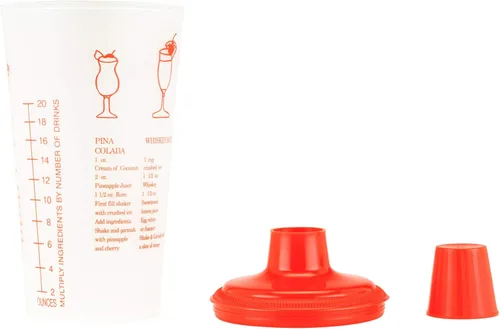 Miniatura 4 de Collins - Coctelera roja para recetas con tapa y colador integrado, 30 onzas Rojo