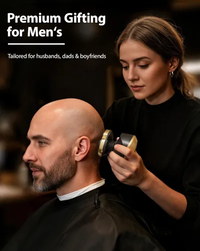 Miniatura 9 de 2026 Nueva Afeitadora de Cabeza para Hombres Calvos - Trimcoo Afeitadora Eléctrica Magnética 5 en 1 con Hojas de Titanio Suave para Cuero