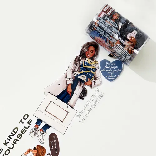 Miniatura 14 de WT Pretty Florals - Cinta ancha de PET, rollo individual, diseños originales, cinta decorativa floral, cinta transparente para manualidades para WT