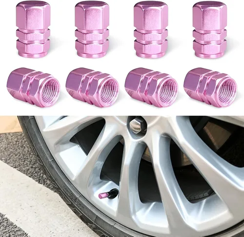 Miniatura 21 de Ziciner 12 tapas de vástago de válvula de neumático de automóvil, cubiertas de válvula de rueda de aleación de aluminio con junta tórica de goma