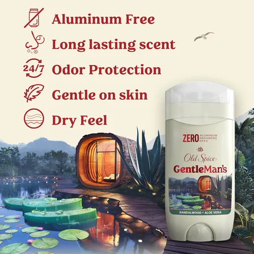 Miniatura 2 de Old Spice GentleMan's - Desodorante de tacto seco sin aluminio para hombres, frescura duradera 24/7, suave para la piel con acondicionadores
