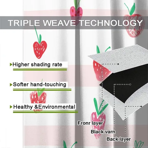 Miniatura 7 de Cortinas bohemias con diseño de fresas, bonitas cortinas bohemias con bolsillo para barra de fruta, tratamiento de ventana para cocina, sala