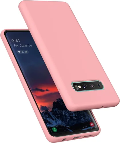 Miniatura 10 de Funda diseñada para Galaxy S10 Plus de 6.4 pulgadas, S10+ de gel de silicona líquida a prueba de golpes, funda de forro de tela de microfibra suave