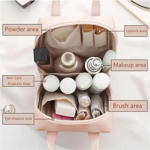 Miniatura 4 de Bolsa de maquillaje portátil de alta calidad, bolsa organizadora de maquillaje de gran capacidad, bolsa organizadora de maquillaje de viaje