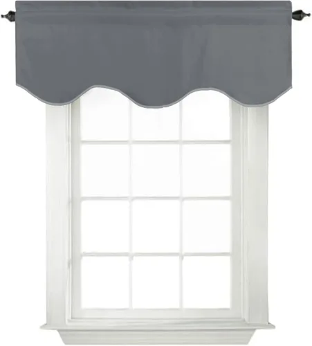 Miniatura 22 de Turquoize - Cenefa opaca para ventanas de cocina/baño/sala de estar/dormitorio con aislamiento térmico, cenefa festoneada con bolsillo para Aqua
