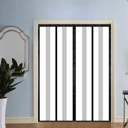 Miniatura 8 de Cortina de puerta aislada, cubierta magnética térmica para puerta, pantalla de cierre automático, privacidad magnética, manos libres para patio