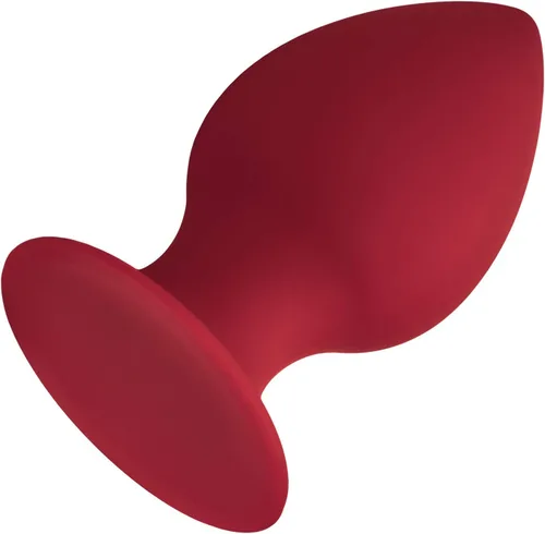 Forto Tapón de silicona F-98 para hombres y mujeres, consolador de enchufe anal erótico (silicona, rojo, pequeño)