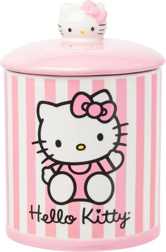 Silver Buffalo Sanrio Hello Kitty Tazón de galletas diseño de gatito rosa tamaño mediano de cerámica Hello Kitty Waving (cerámica)
