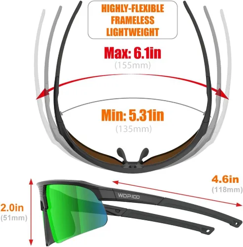 Miniatura 4 de Q217 HD Gafas de sol polarizadas para mujeres y hombres, ciclismo, correr, pesca, senderismo, golf, béisbol, voleibol, deportes al aire libre, Q217