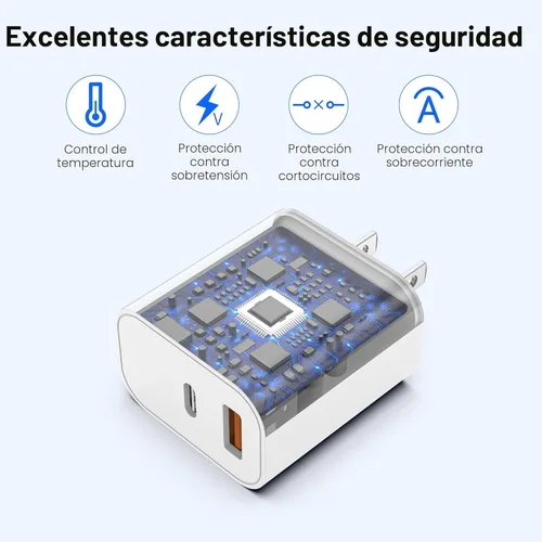 Miniatura 4 de Cargador para iPhone 17 16 15 Carga Rápida, Bloque de Cargador de Pared USB C de 20W con Cable Tipo C a C de 6 pies para Apple iPhone 17/17 Pro/17