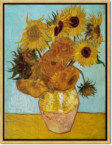 Miniatura 8 de Wieco Art Arte de pared enmarcado de girasol por Vincent Van Gogh Pinturas Reproducción abstractas impresiones en lienzo para decoración del hogar