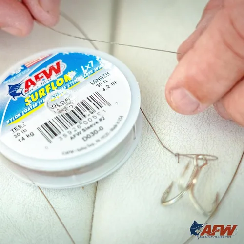 Miniatura 5 de Alambre de pesca americano Surflon recubierto de nailon 1x7 de acero inoxidable, línea líder de pesca para agua salada, prueba de 10 libras - prueba