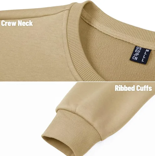 Miniatura 6 de MAGCOMSEN Sudadera de cuello redondo para hombre, de manga larga, informal, cálido, forro polar