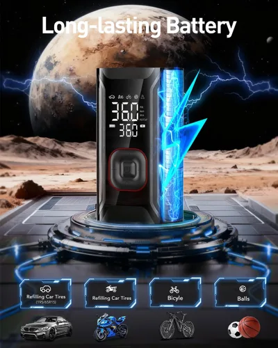 Miniatura 3 de Inflador de Neumáticos Compresor de Aire Portátil, Mini Bomba de Aire para Neumáticos de Coche, Bomba de Neumáticos de Bicicleta Eléctrica