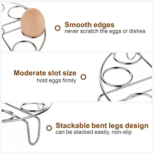 Miniatura 3 de GSlife Estante de vapor para huevos, salvamanteles de acero inoxidable para olla a presión de 8 cuartos de galón, cocina 18 huevos, inserto apilable