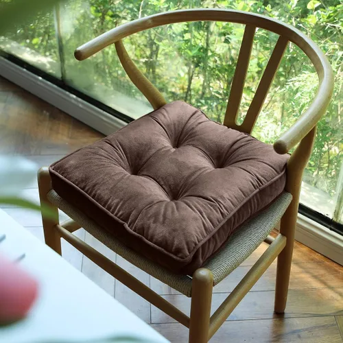 Miniatura 12 de vctops Cojines de silla navideños rojos de terciopelo suave con lazos, cómodo cojín sólido para sillas de comedor, sillas de oficina, pisos