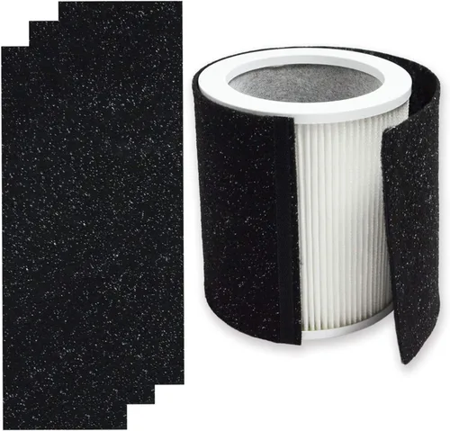 PUREBURG Juego de filtros de repuesto compatibles con Hunter HP400 purificador de aire cilíndrico de torre, H13 True HEPA + 4 x carbón activado