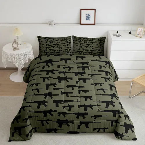 Miniatura 47 de Erosebridal Juego de edredón de zorro para niños, edredón de plumón de oso bosque, ciervo, para dormitorio de niños y niñas, juego de ropa de cama