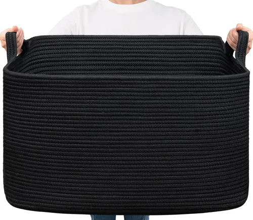 Miniatura 27 de Goodpick Cesta Grande de Almacenamiento de Juguetes, Cestas de Cuerda de Algodón Gris Contenedor de Almacenamiento de Juguetes para Bebé, Niños