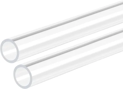 Miniatura 21 de DMiotech 2pcs 0.394 in x 0.551 in 12" tubo de acrílico transparente rígido tubo de plástico para acuario tubería de agua, sistema de refrigeración
