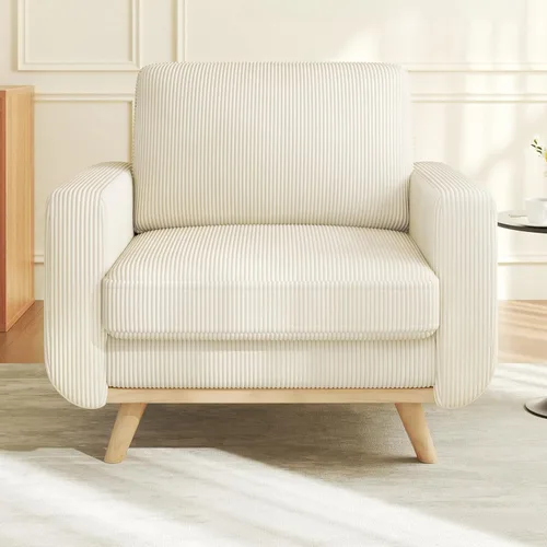 Miniatura 56 de Vesgantti Sofá modular en forma de U de 119 pulgadas, sofá modular de pana con asiento profundo y soporte de resortes, sofá convertible con 2 Beige
