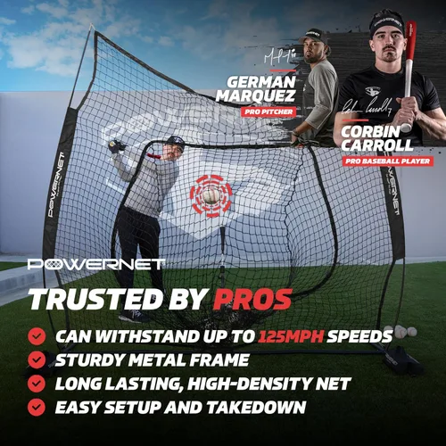 Miniatura 2 de PowerNet Baseball Softball Practice Net 7x7 with Baseball Accessories for Practice Pitching, Batting & Fielding, Ball Caddy, Weighted Baseballs, Tee