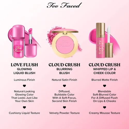 Miniatura 8 de Too Faced Cloud Crush Blurring Blush Rubor en polvo de alta pigmentación, aterciopelado y mezclable para mejillas, 0.17 onzas 03 Cabeza