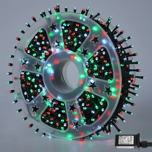 Miniatura 22 de QITONG Guirnalda de 500 luces LED de Navidad de 165 pies para exteriores, impermeable, luces multicolor con 8 modos, cable verde, luces parpadeantes