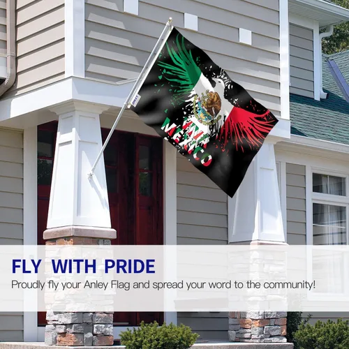 Miniatura 2 de Anley Fly Breeze - Bandera de México Viva de 3 x 5 pies, color vivo y a prueba de decoloración, cabecera de lona y doble costura, banderas