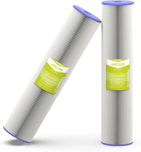 Cartucho de filtro de agua de 20 micrones para toda la casa, filtros de sedimentos plisados para agua de pozo, reemplazo universal para cualquier
