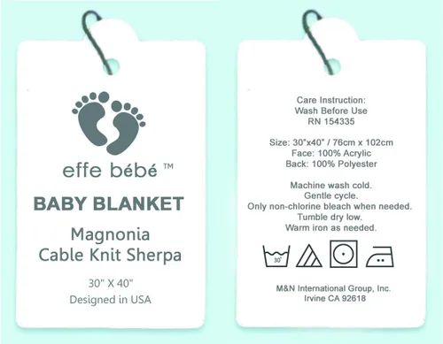 Miniatura 4 de Magnolia Cable Knit and Sherpa Baby Blanket (Beach Glass)