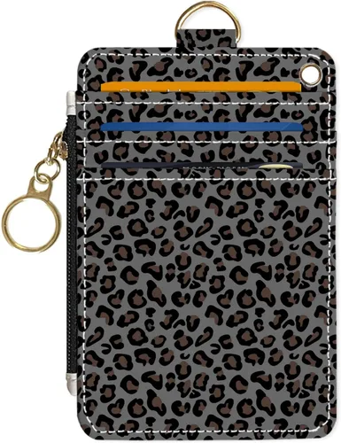 Miniatura 24 de Portafolios delgados con soporte para tarjeta de crédito, funda delgada de cuero PU con bloqueo RFID para viajes con ventana para ID, regalos