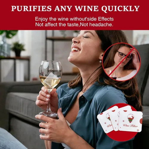 Miniatura 2 de Filtros de vino – Paquete de 12 purificadores de vino que elimina histaminas y sulfitos, puede reducir y aliviar alergias y sensibilidades al vino