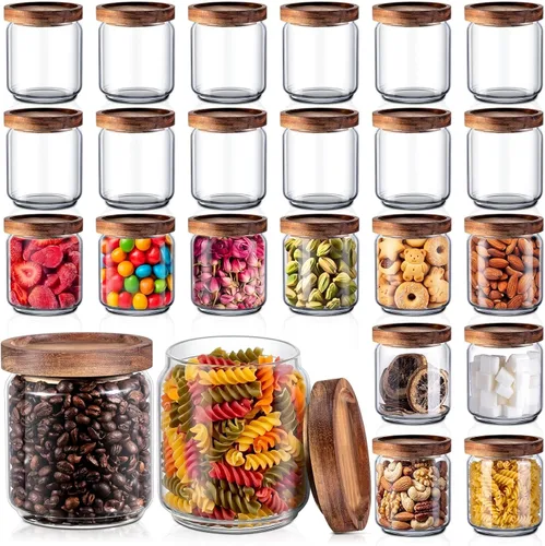 Miniatura 11 de Irenare Paquete de 1 recipiente de vidrio, tarros de especias de almacenamiento de alimentos de 17 onzas con tapas herméticas, recipientes de cocina